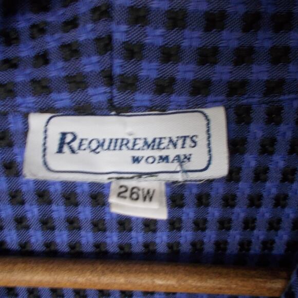 Vintage Requirements Women Purple & Black Checkered Plus Size Blazer Sz 26 - Picture 3 of 7